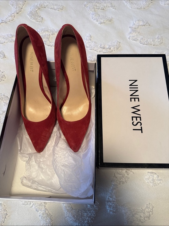 Nine West Shoes - Nine West Red Suede Pointed Pumps